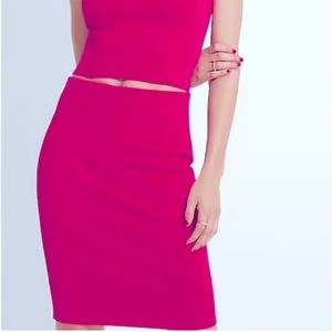 BNTWO Express Fuchsia Pencil Midi Skirt - Sweater like material